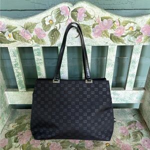 DKNY Stylish Black Monogram Tote Bag
